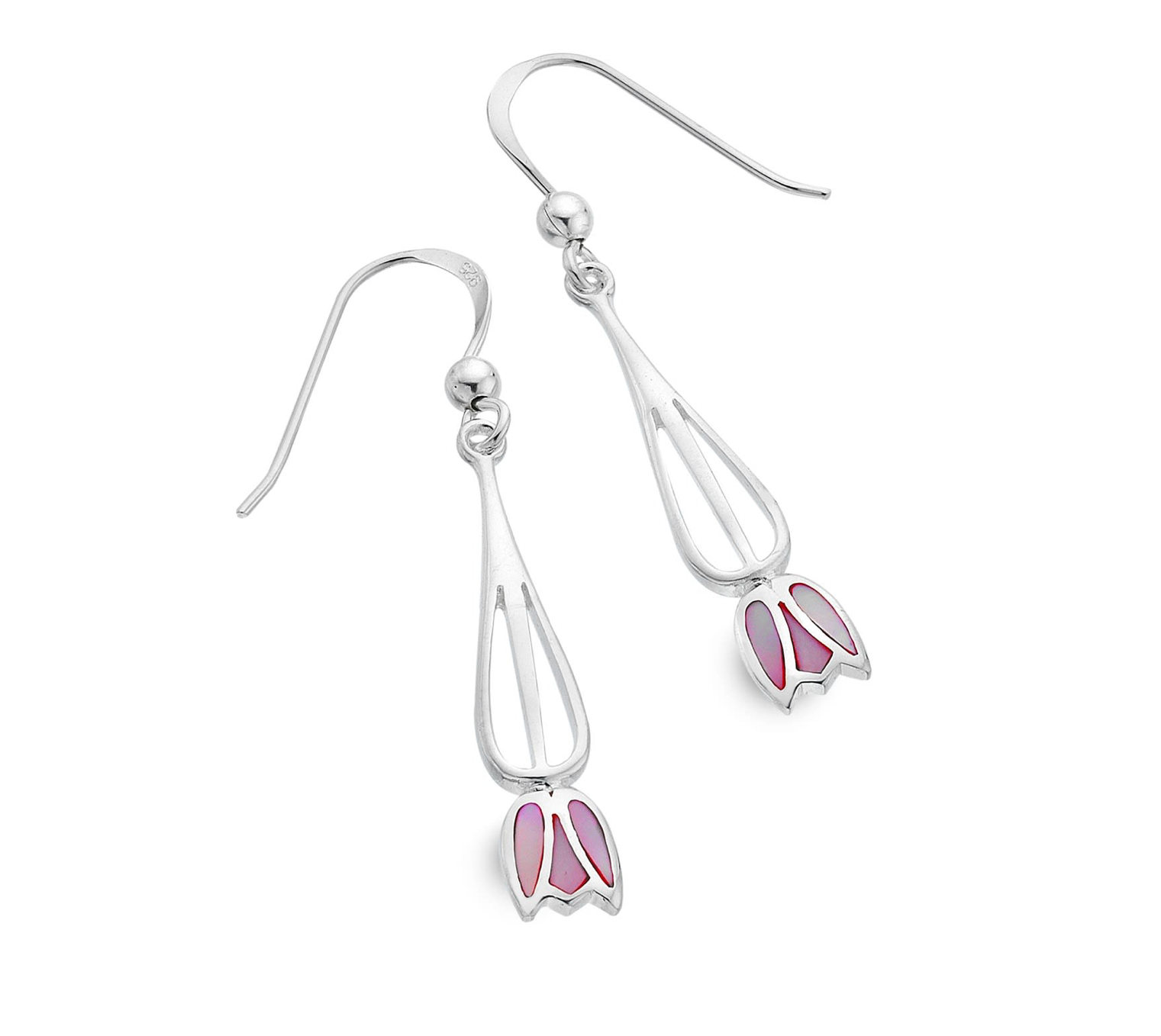 Sea Gems Sterling Silver and Enamel Mackintosh Drop Earrings  - 6133