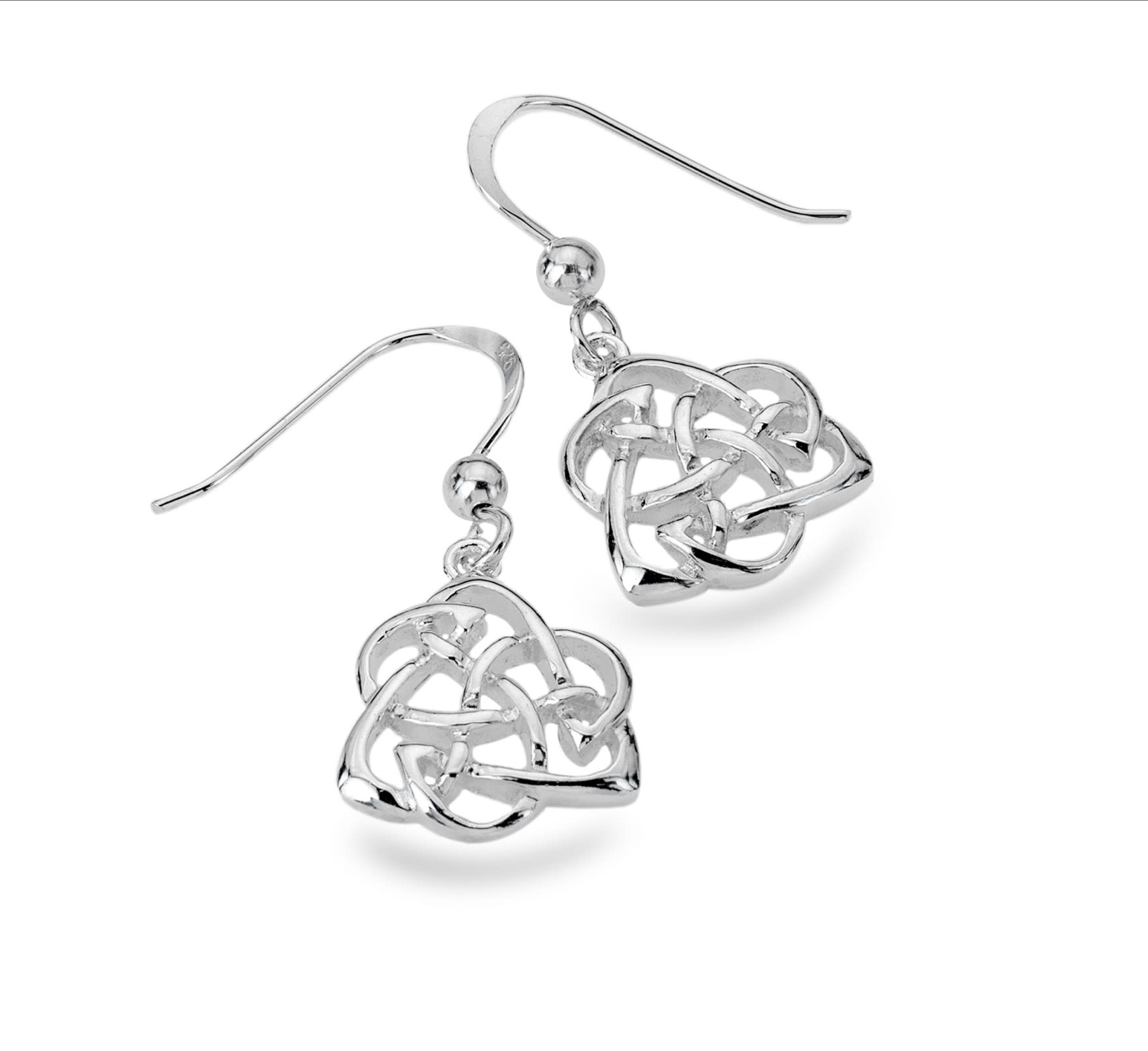 Sea Gems Sterling Silver Celtic Knotwork Drop Earrings  - 9128