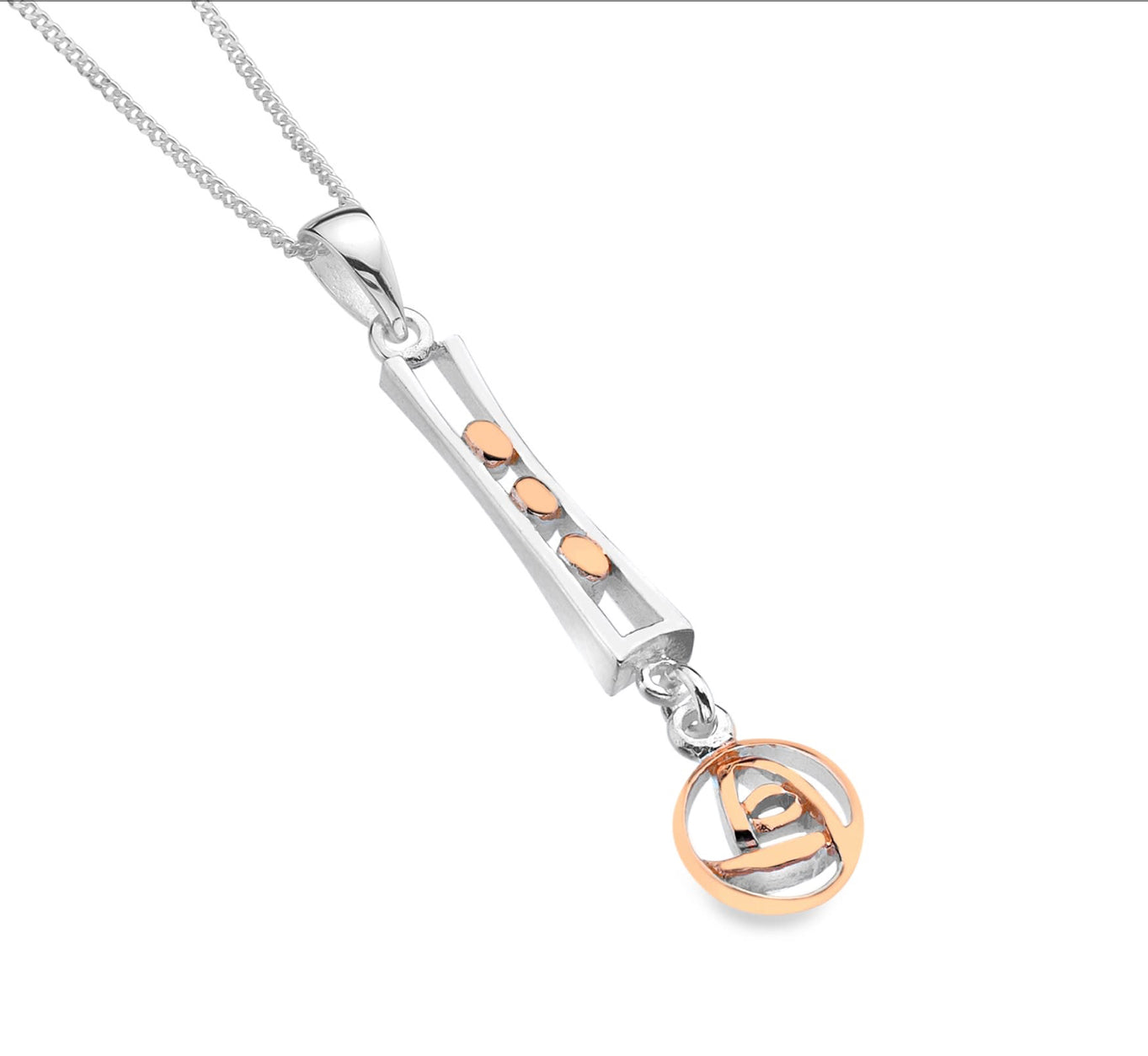 Sea Gems Rose Gold Plated Silver and Sterling Silver Mackintosh Pendant  - 6142SG