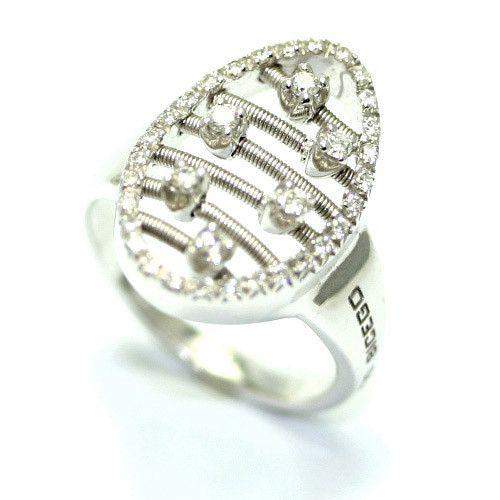 Marco Bicego Oval 18ct White Gold & Diamonds Ring-Ogham Jewellery