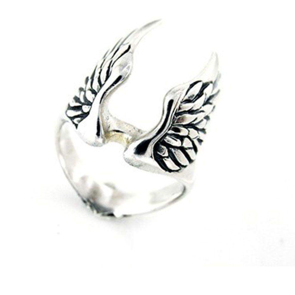 Mens Silver Winged Ring-Ogham Jewellery