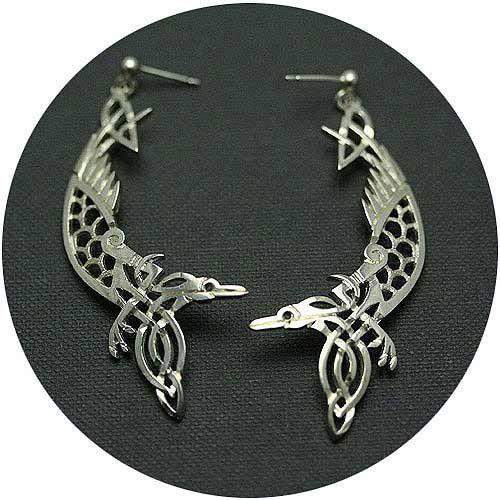 Mithril Silver Celtic Earrings Z12-Ogham Jewellery