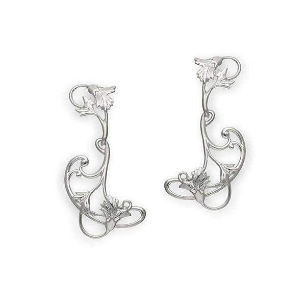 Ortak Silver Art Nouveau Drop Earrings - E240-Ogham Jewellery