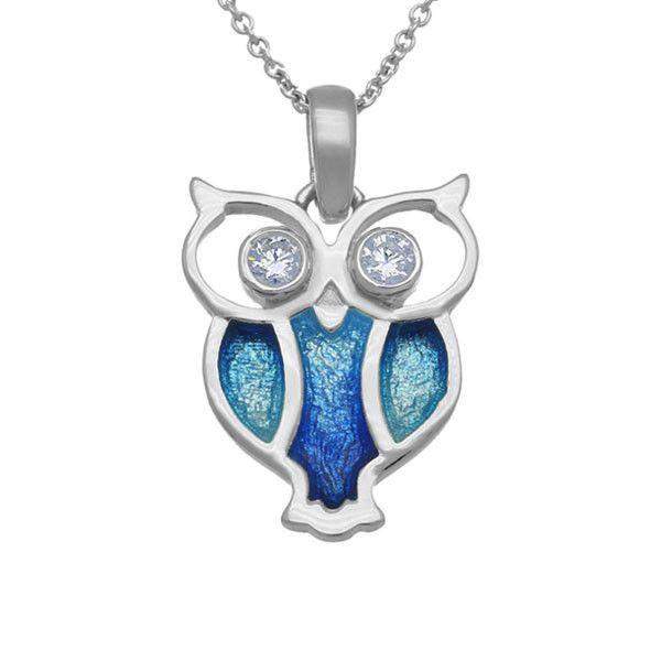 Ortak Silver Owl Pendant ECP14-Ogham Jewellery