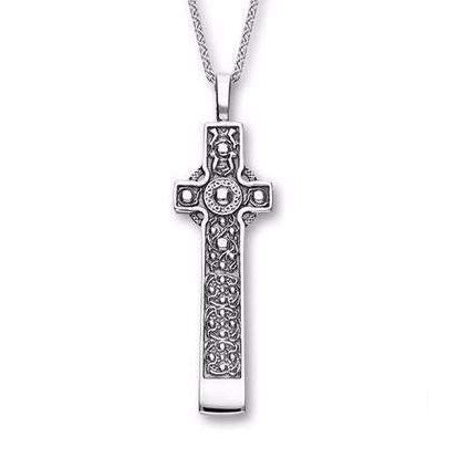 Ortak St Martins Sterling Silver Celtic Cross- P1153-Ogham Jewellery