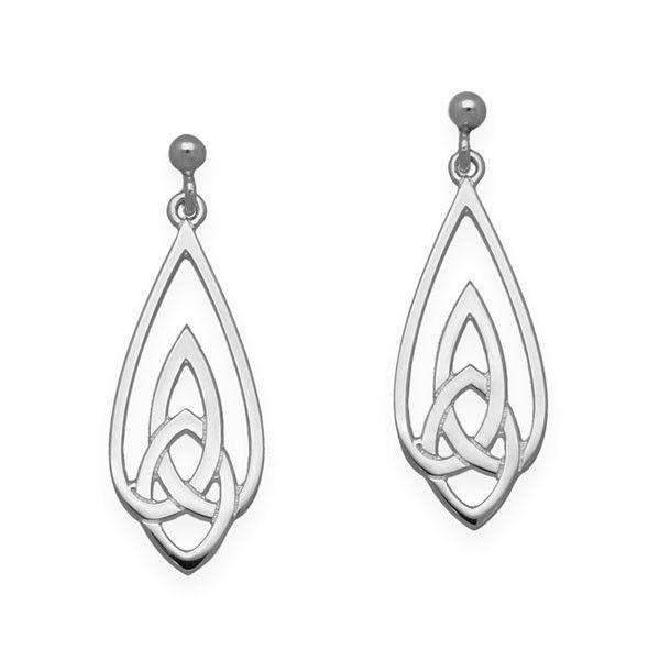 Ortak Sterling Silver Celtic Earrings - E1636-Ogham Jewellery