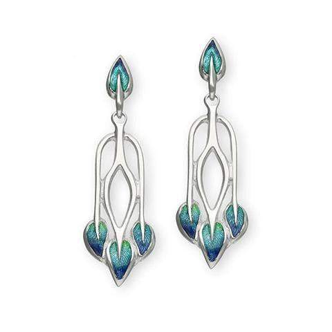 Ortak Sterling Silver & Enamel Mackintosh Earrings - EE48-Ogham Jewellery