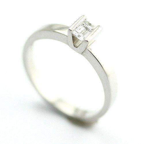 Platinum Flawless Emerald Cut Diamond Engagement Ring 0.3ct-Ogham Jewellery