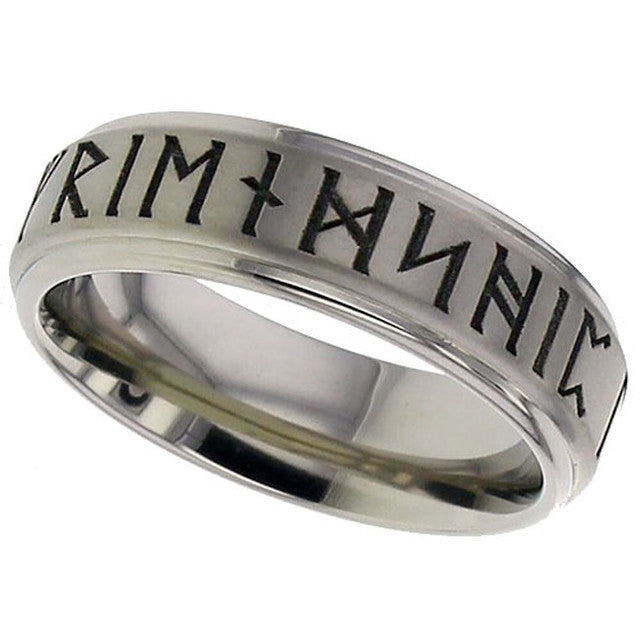 Titanium Runic Ring - 2201 RUNIC