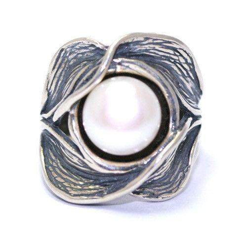 Shablool Designer Silver And Pearl Ring -R10997-Ogham Jewellery