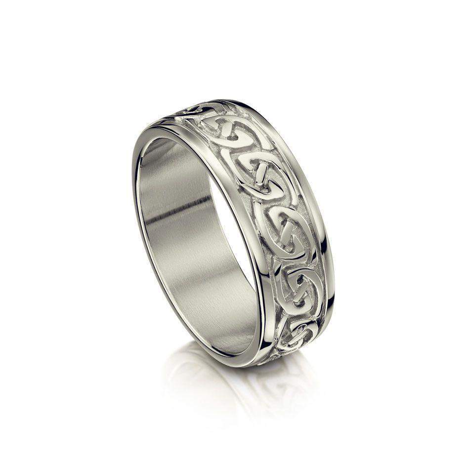 Sheila Fleet Celtic Knot Ring - Silver, Gold or Platinum - R23 - Size R-Z-Ogham Jewellery