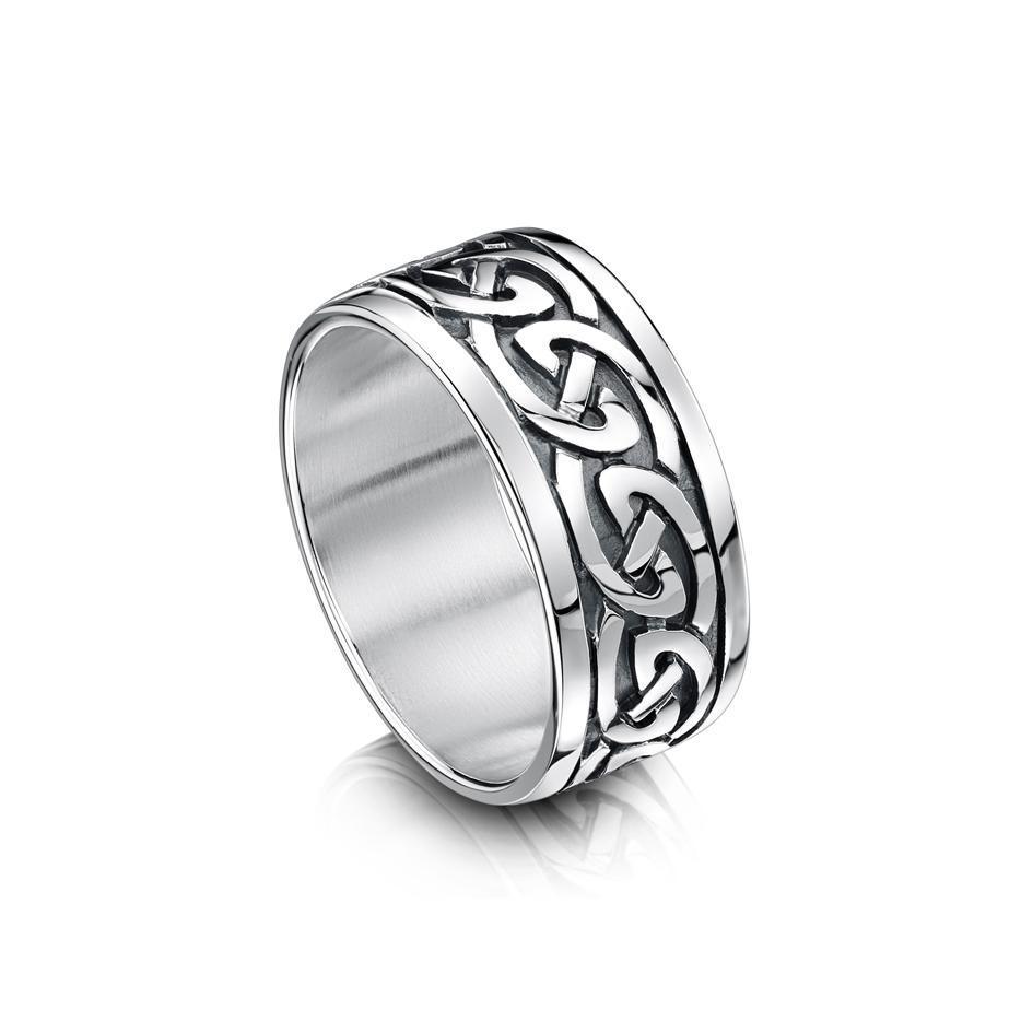 Sheila Fleet Celtic Knot Ring - Silver, Gold or Platinum - RX23 - Size R-Z-Ogham Jewellery