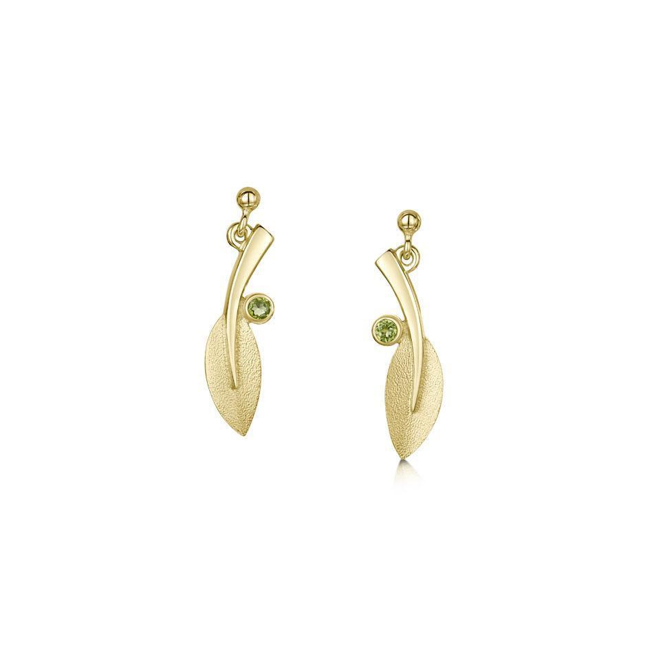 Sheila Fleet Gold Rowan Earrings - SE0159P-Ogham Jewellery