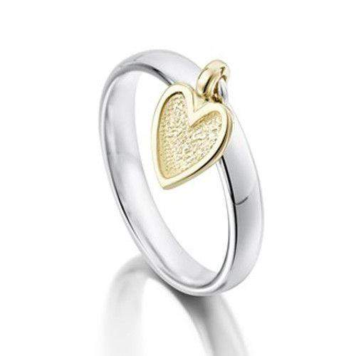 Sheila Fleet Heart Silver and Gold Ring GR0138-Ogham Jewellery