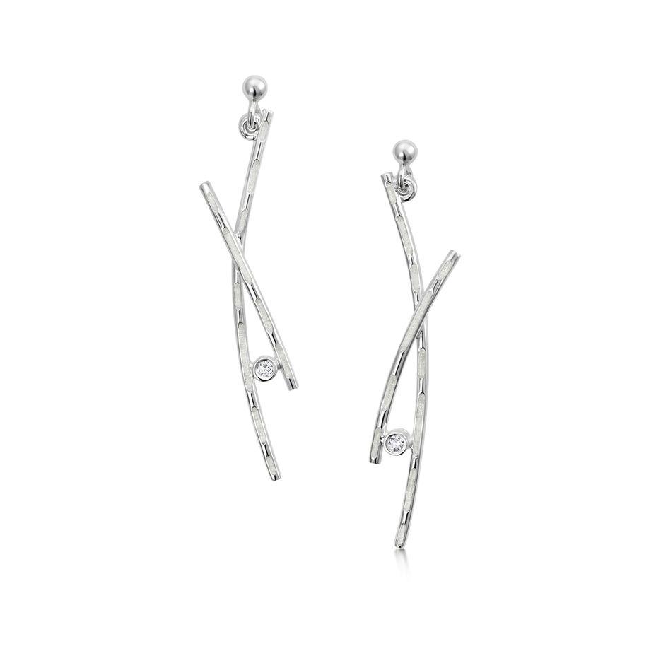 Sheila Fleet Morning Dew Silver Earrings - ESEX185-Ogham Jewellery