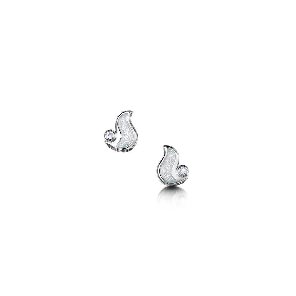 Sheila Fleet River Ripples Enamel Earrings - ESE0088-Ogham Jewellery