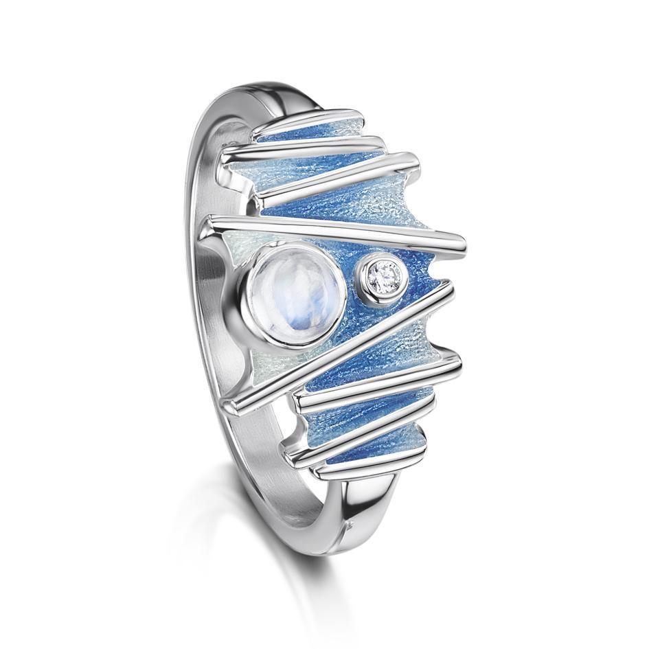 Sheila Fleet Silver and Moonstone Ring - ESR149-Ogham Jewellery