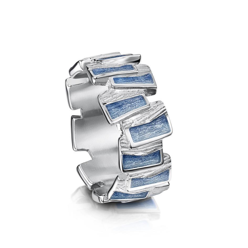 Sheila Fleet Silver & Enamel Flagstone Ring - ERX137-Ogham Jewellery