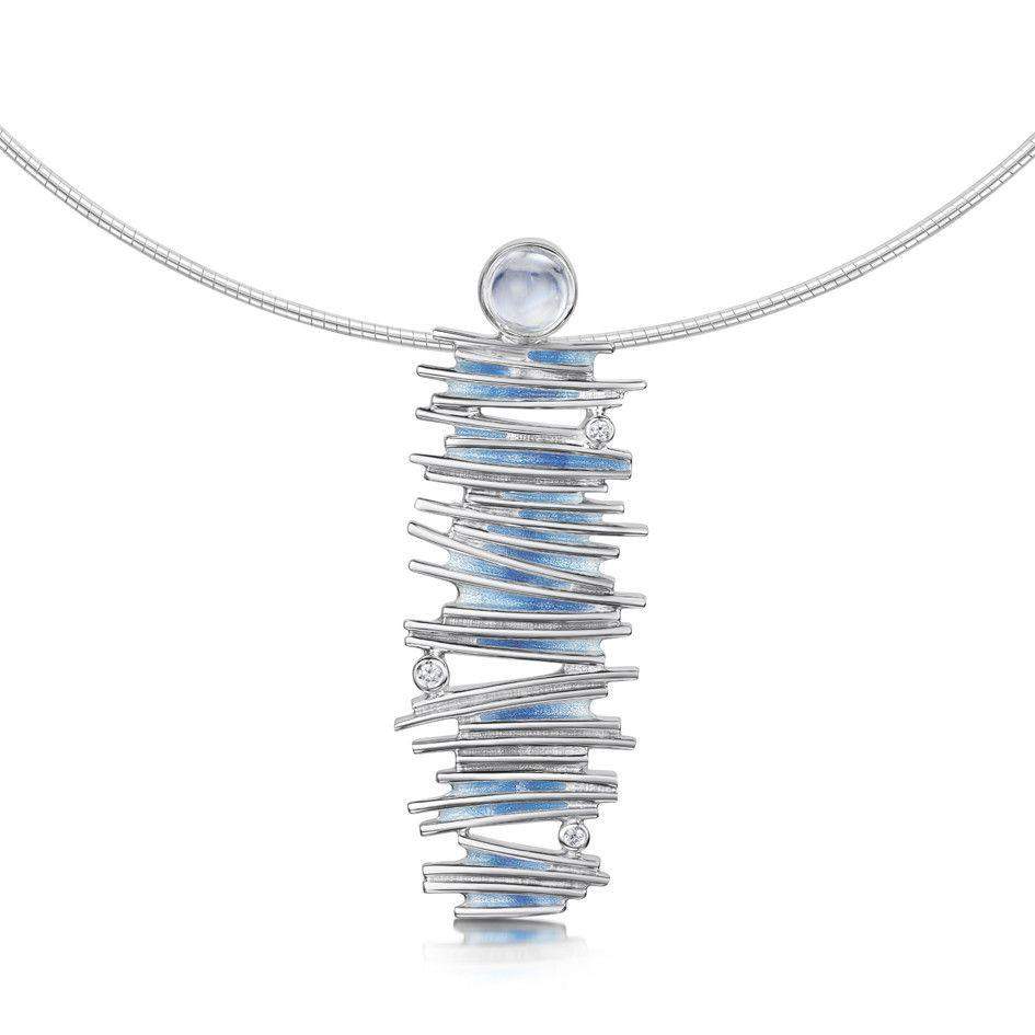 Sheila Fleet Silver & Enamel Moonlight Necklace ESNXX149-Ogham Jewellery