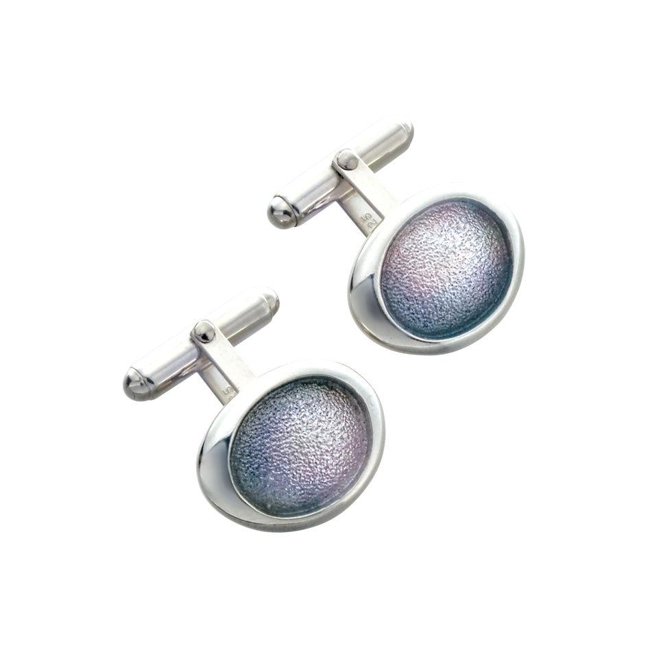 Sheila Fleet Silver Pebble Cufflinks - ECL167-Ogham Jewellery