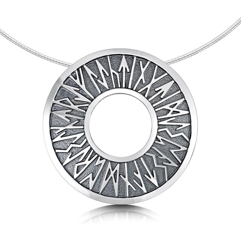 Sheila Fleet Silver Runic Necklace - NX34-Ogham Jewellery
