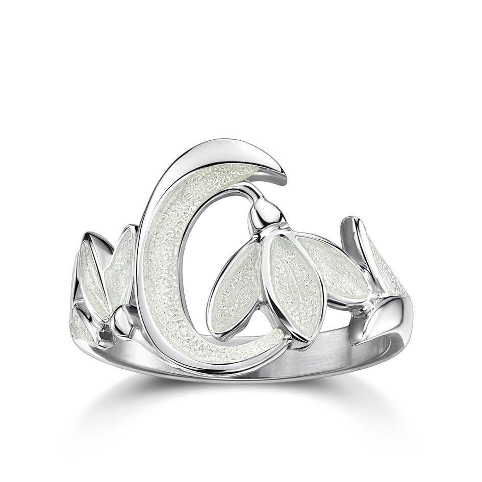 Sheila Fleet Silver Snowdrop Ring - ERX226-Ogham Jewellery