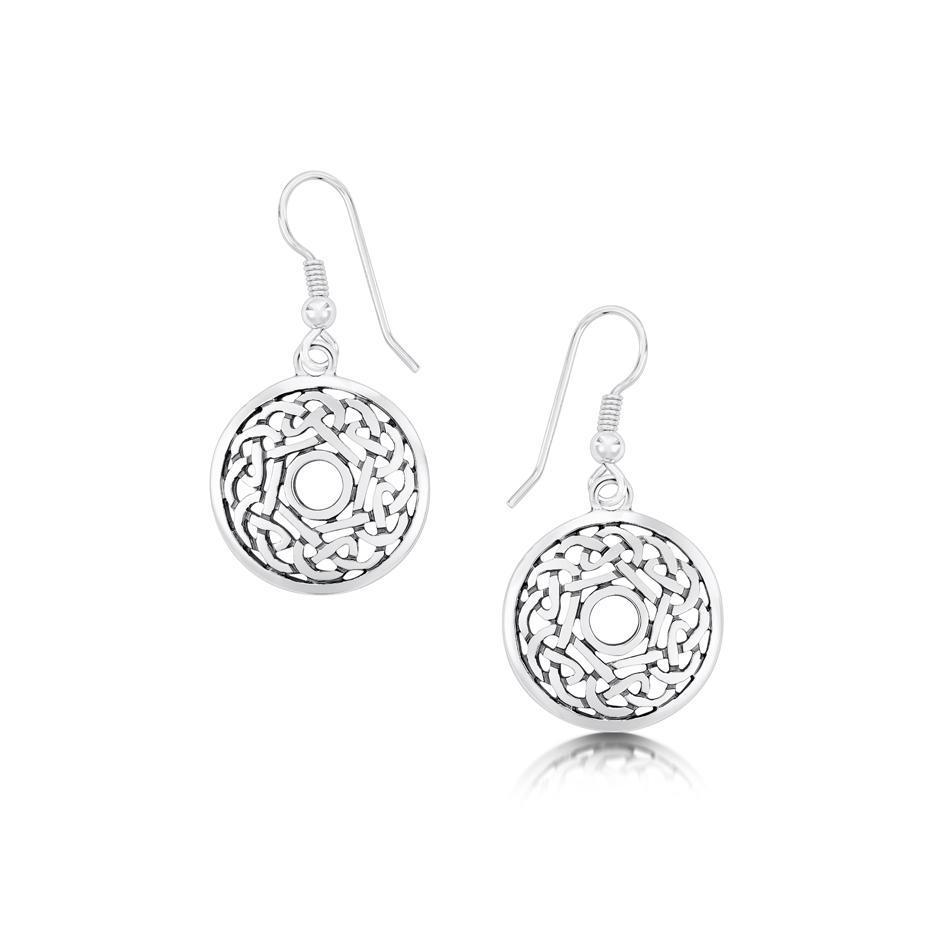 Sheila Fleet Sterling Silver Celtic Earrings - E11-Ogham Jewellery