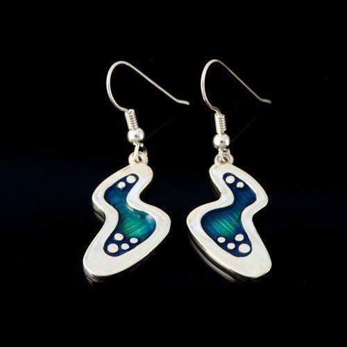 Shetland Silver And Enamel Bubble Earrings SSE555S-Ogham Jewellery
