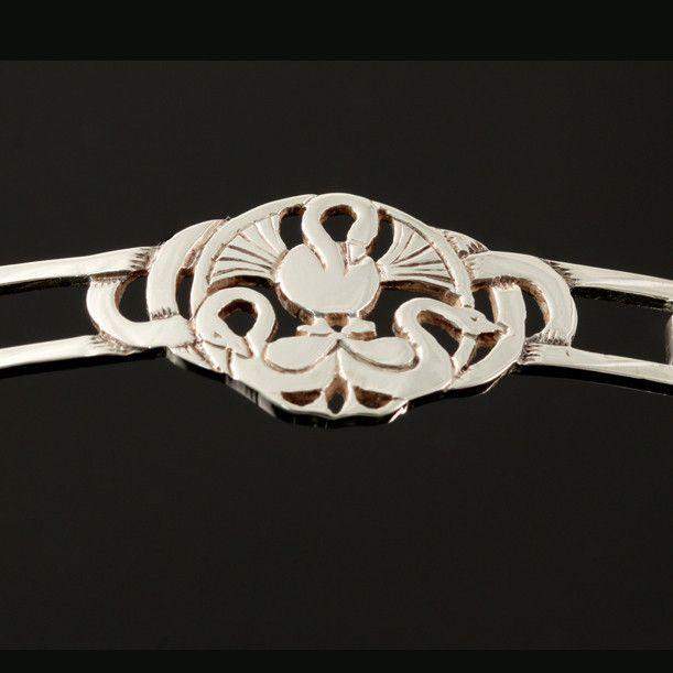 Shetland Silver Or Gold Three Nornes Heavyweight Bangle - BA777-s-Ogham Jewellery