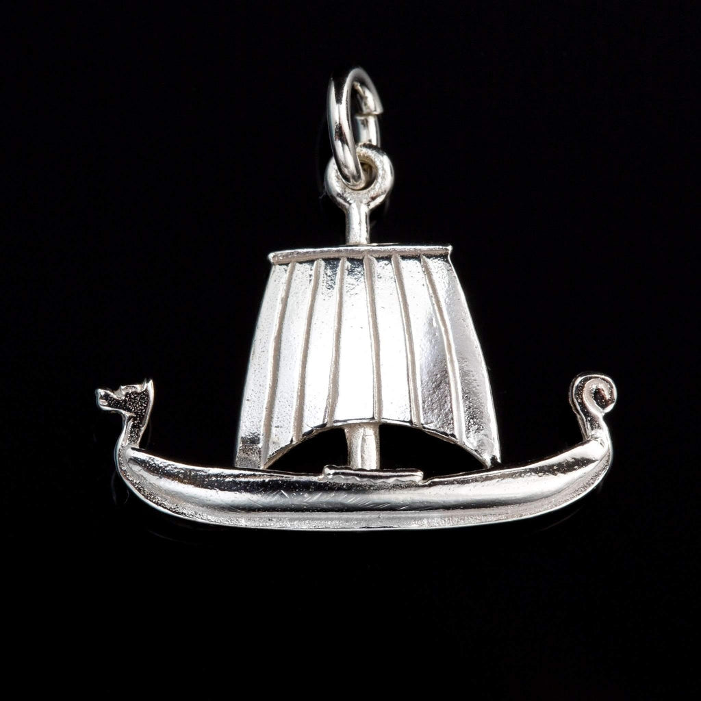 Shetland Silver Or Gold Viking Ship Charm - CH6-s-Ogham Jewellery