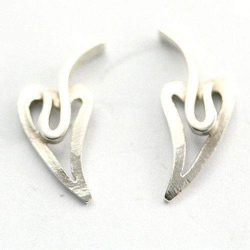 Shirley Paris Sterling Silver Earrings - Heart 2-Ogham Jewellery