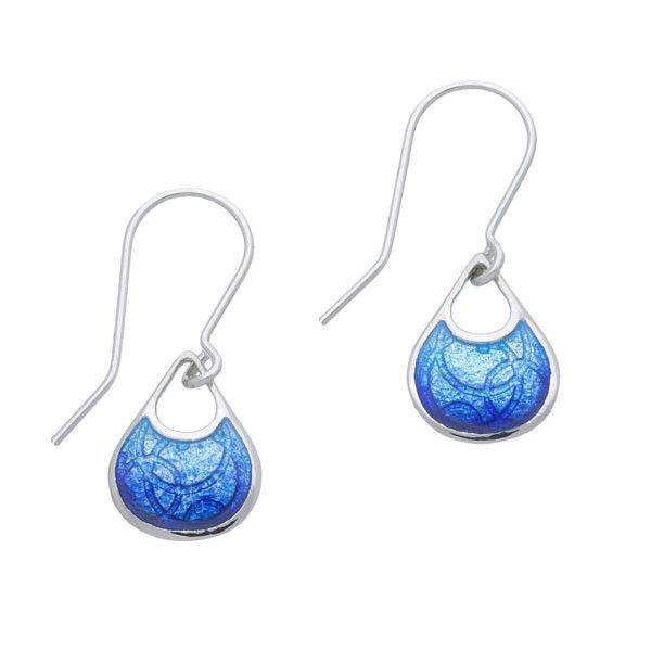 Silver and Enamel Air Drop Earrings (3 colours) EE419-Ogham Jewellery