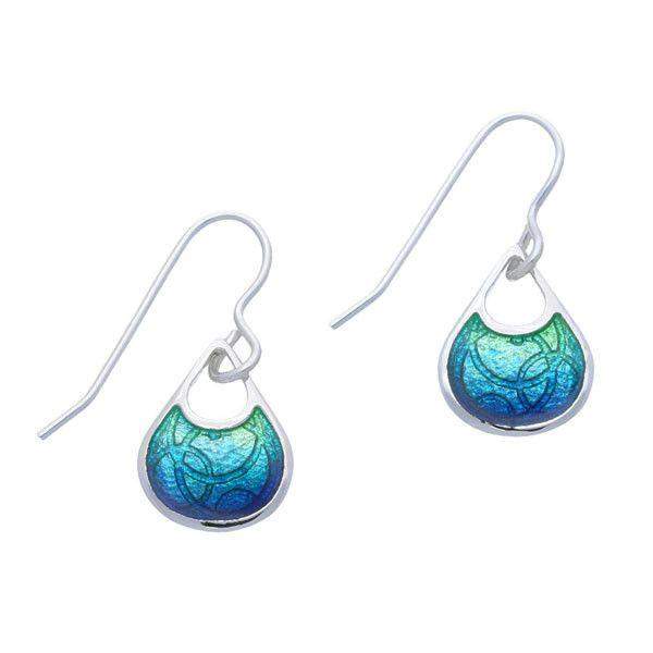 Silver and Enamel Air Drop Earrings (3 colours) EE419-Ogham Jewellery