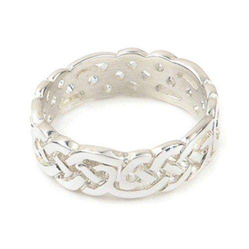 Silver or Gold Celtic Knot Ring - Ortak R129 - 6mm Sizes J-Z-Ogham Jewellery