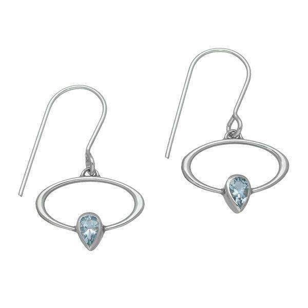 Sterling Silver & Aquamarine Earrings CE355-Ogham Jewellery
