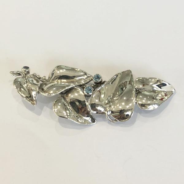 Sterling Silver Blue Topaz Brooch D426-Ogham Jewellery