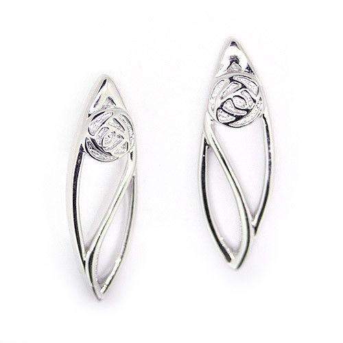 Sterling Silver Mackintosh Earrings- E553-Ogham Jewellery
