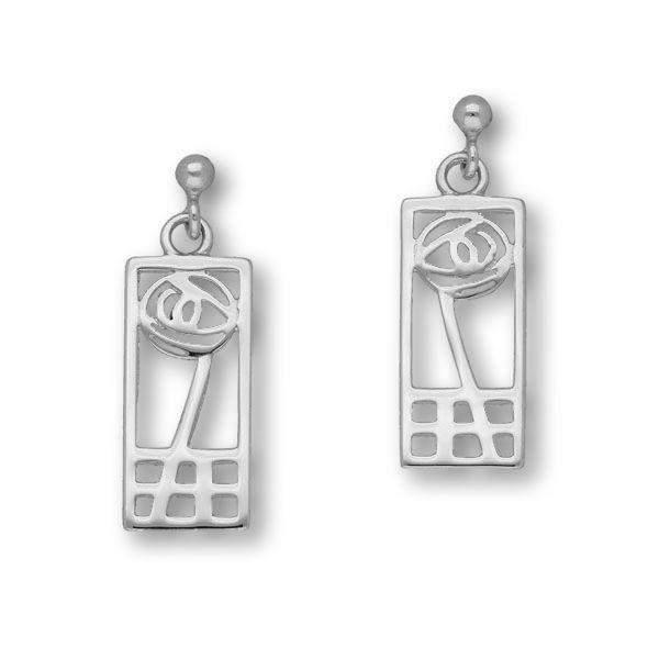 Sterling Silver Mackintosh Earrings - E625 ORT-Ogham Jewellery