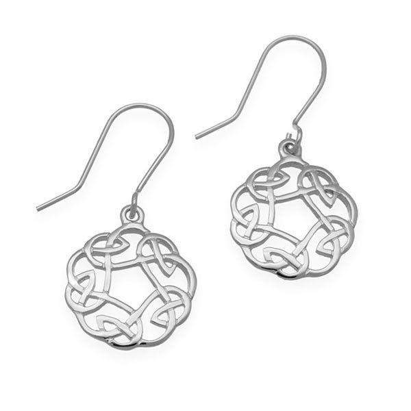 Sterling Silver or 9ct Gold Celtic Drop Earrings - E322-Ogham Jewellery