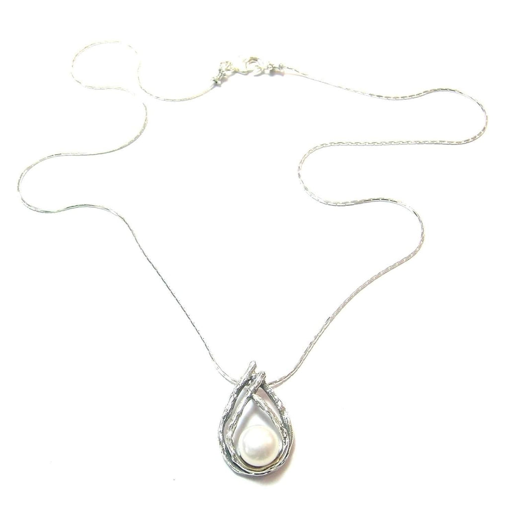 Sterling Silver & Pearl Pendant -N9219A-Ogham Jewellery