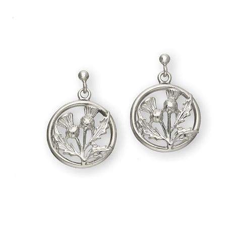 Sterling Silver Thistle Earrings - E27-Ogham Jewellery