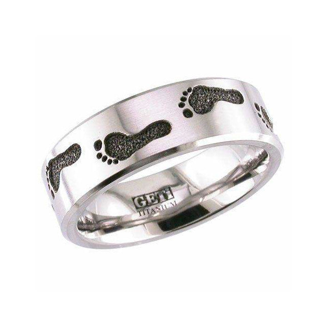 Titanium Footsteps Ring - 2226CH-FOOT