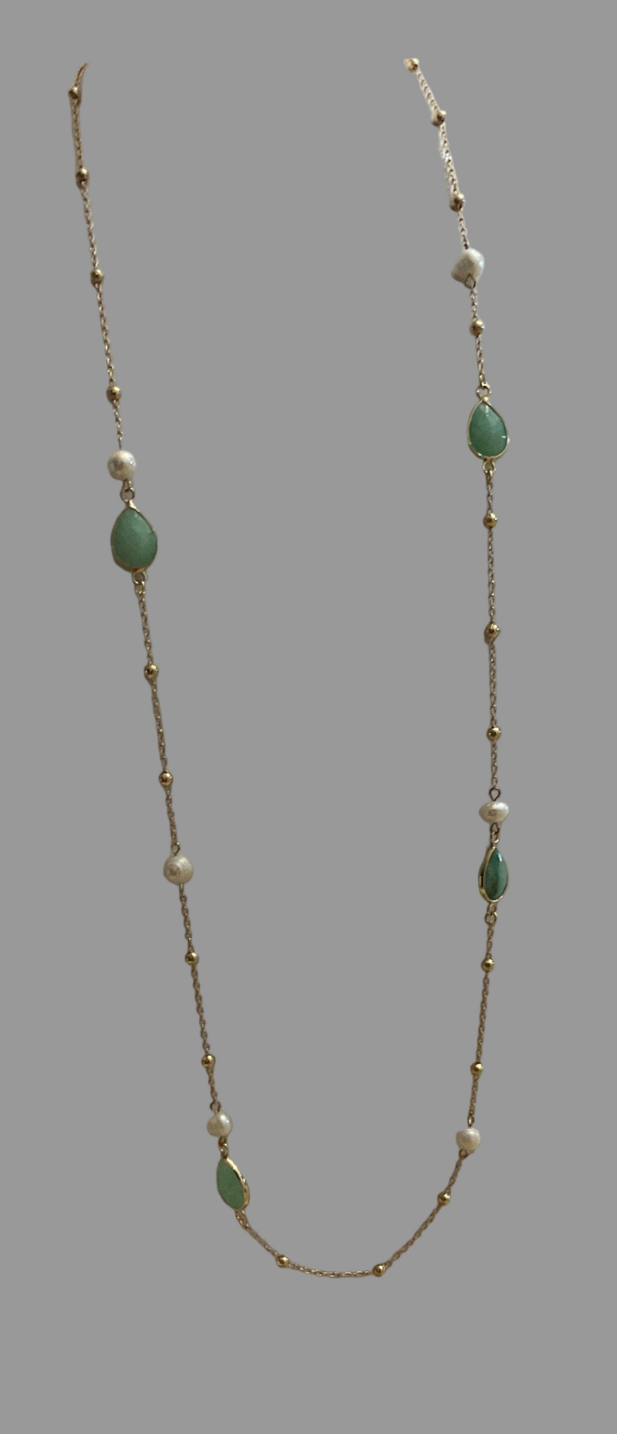 Fashion Gold Coloured  Chrysoprase Necklace.