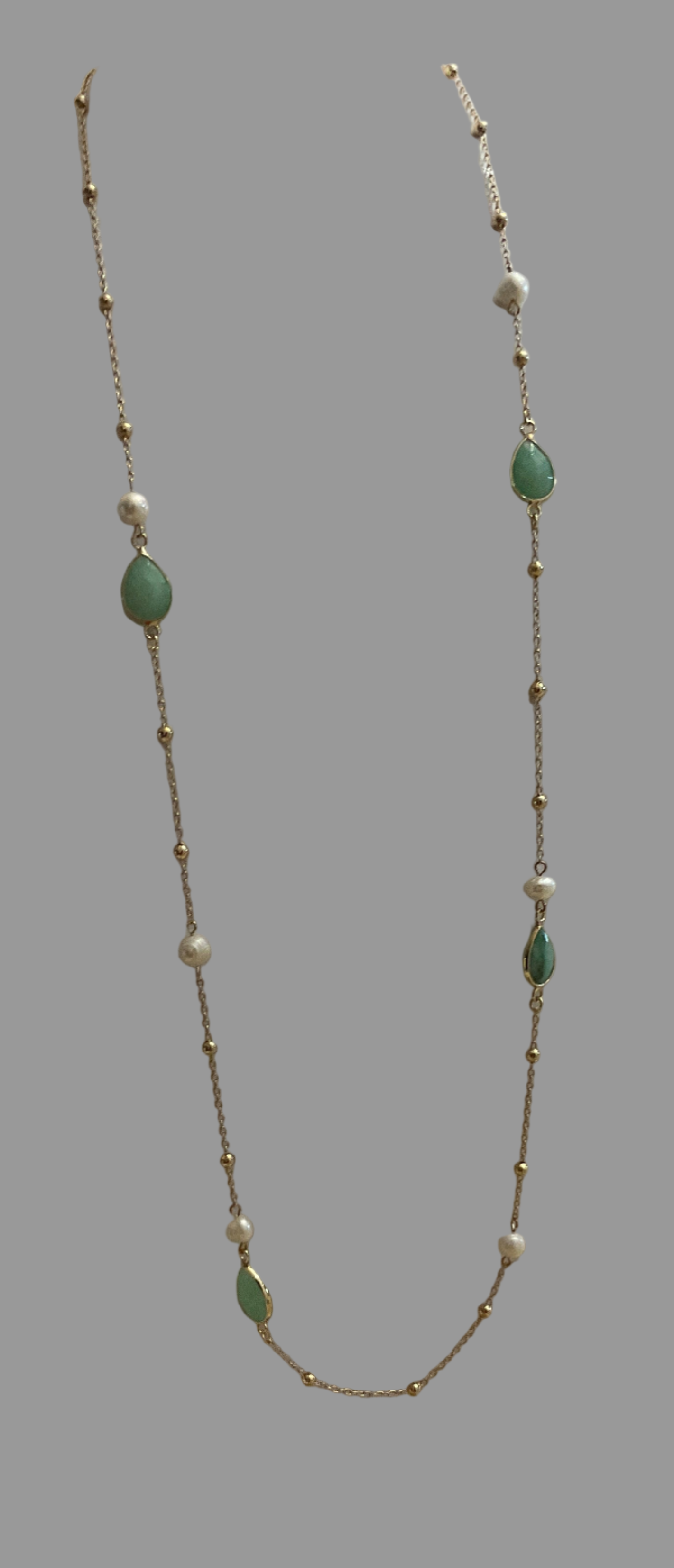 Fashion Gold Coloured  Chrysoprase Necklace.