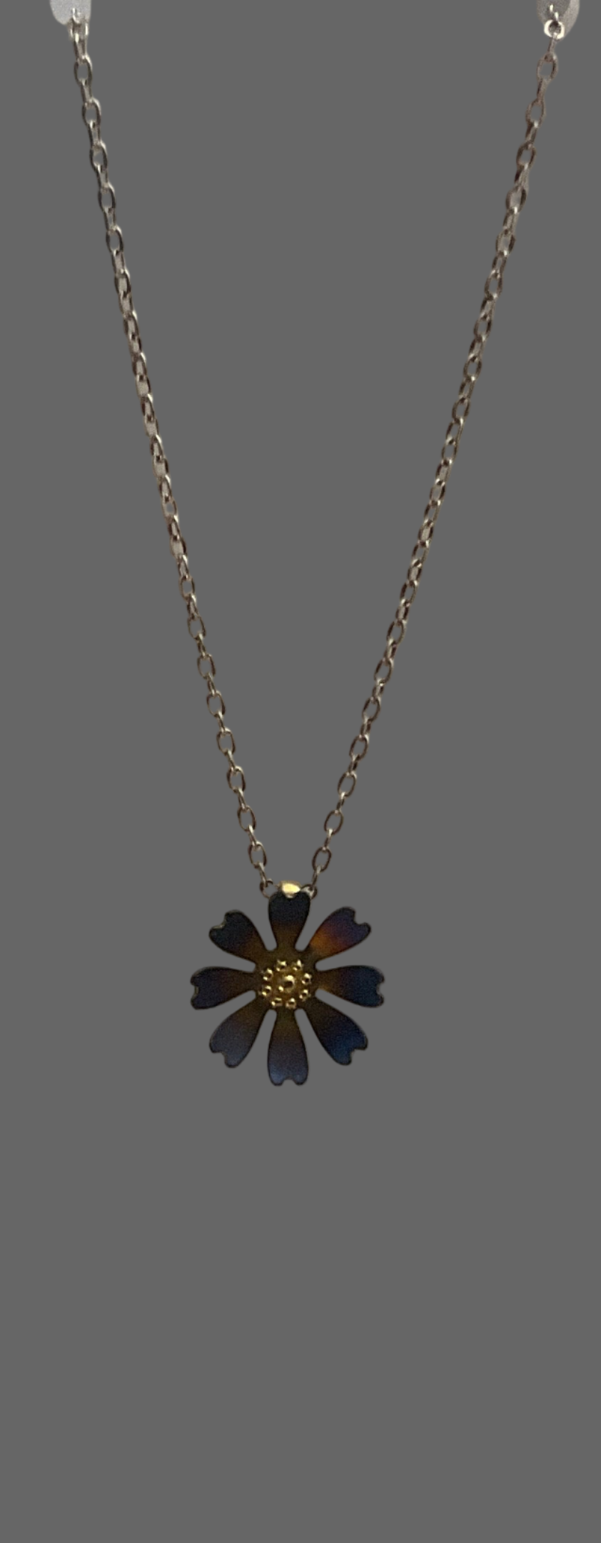 Titanium Silver And Silver Little Flower pendant.Annabel.P272