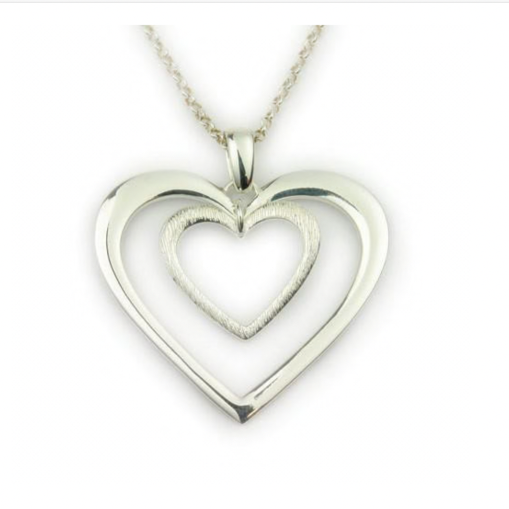 Heart Silver Pendant - P886 Ortak
