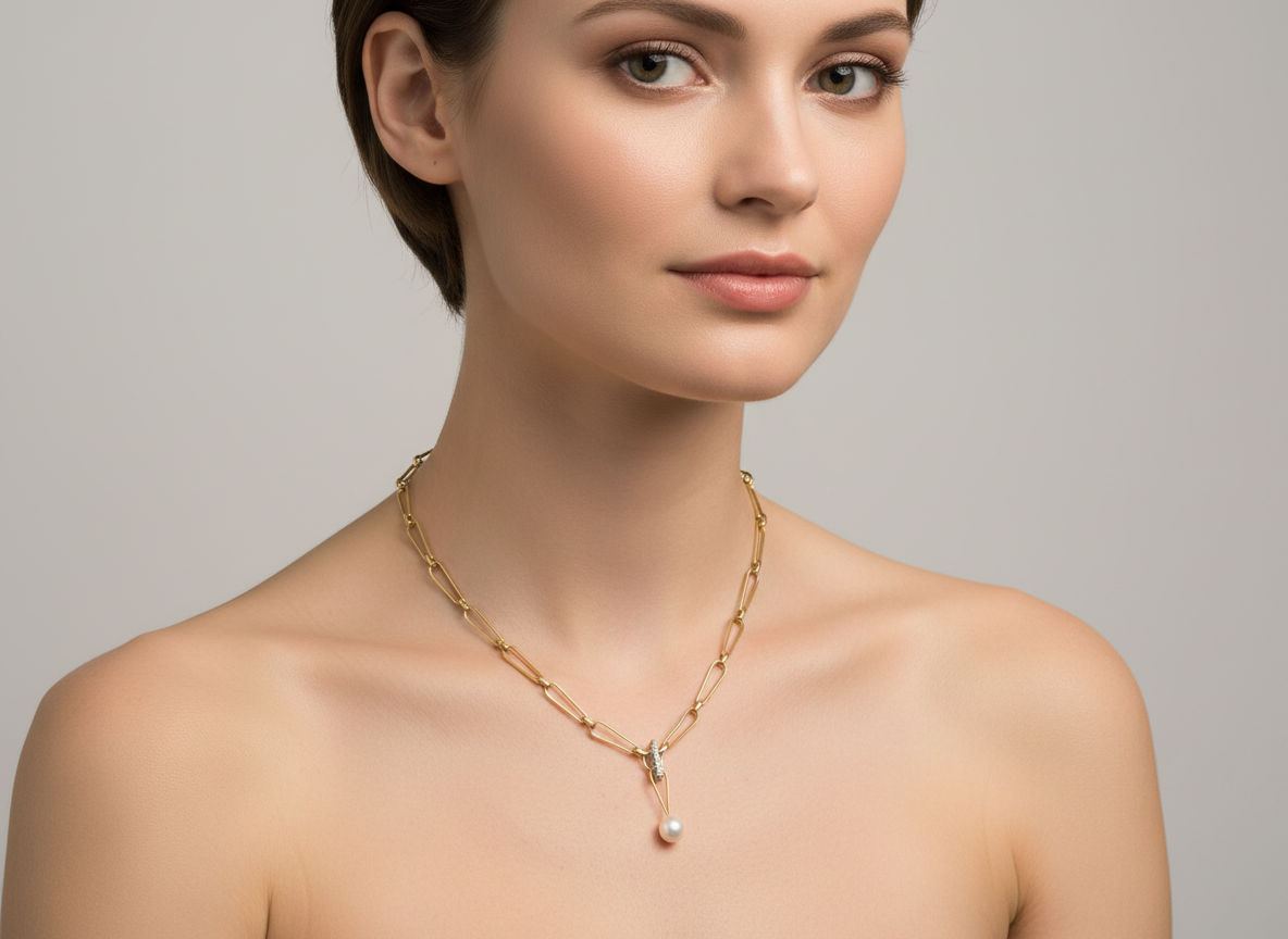 14ct Yellow Gold & Pearl Necklace 15233