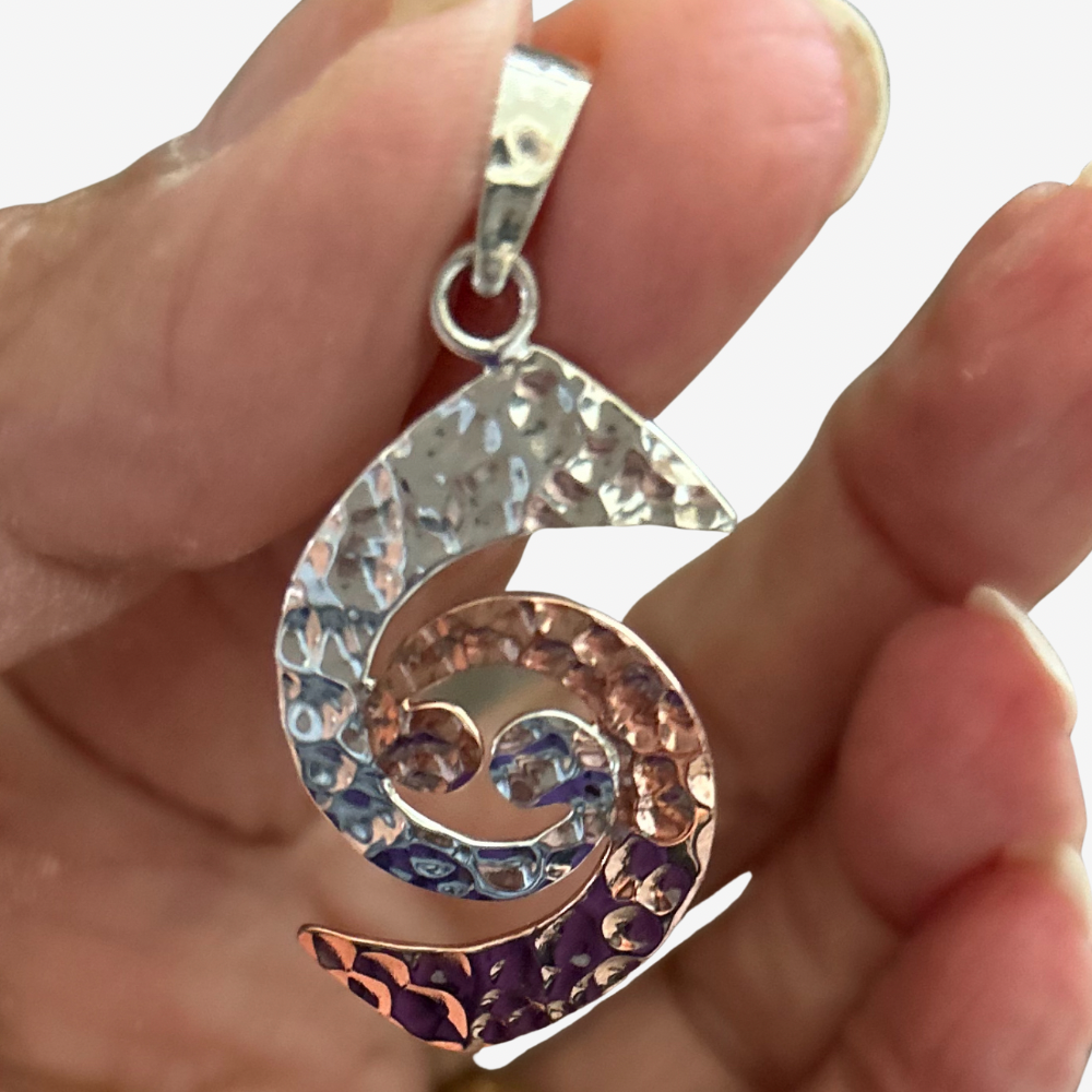 Silver &amp; Copper Pendant P0496 Tianguis Jackson