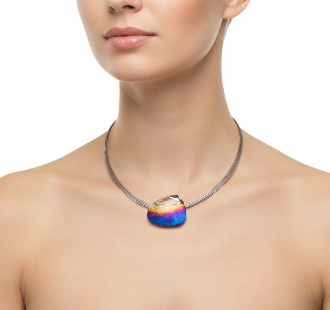 Titanium Silver and Steel Necklace.N100 Annabel