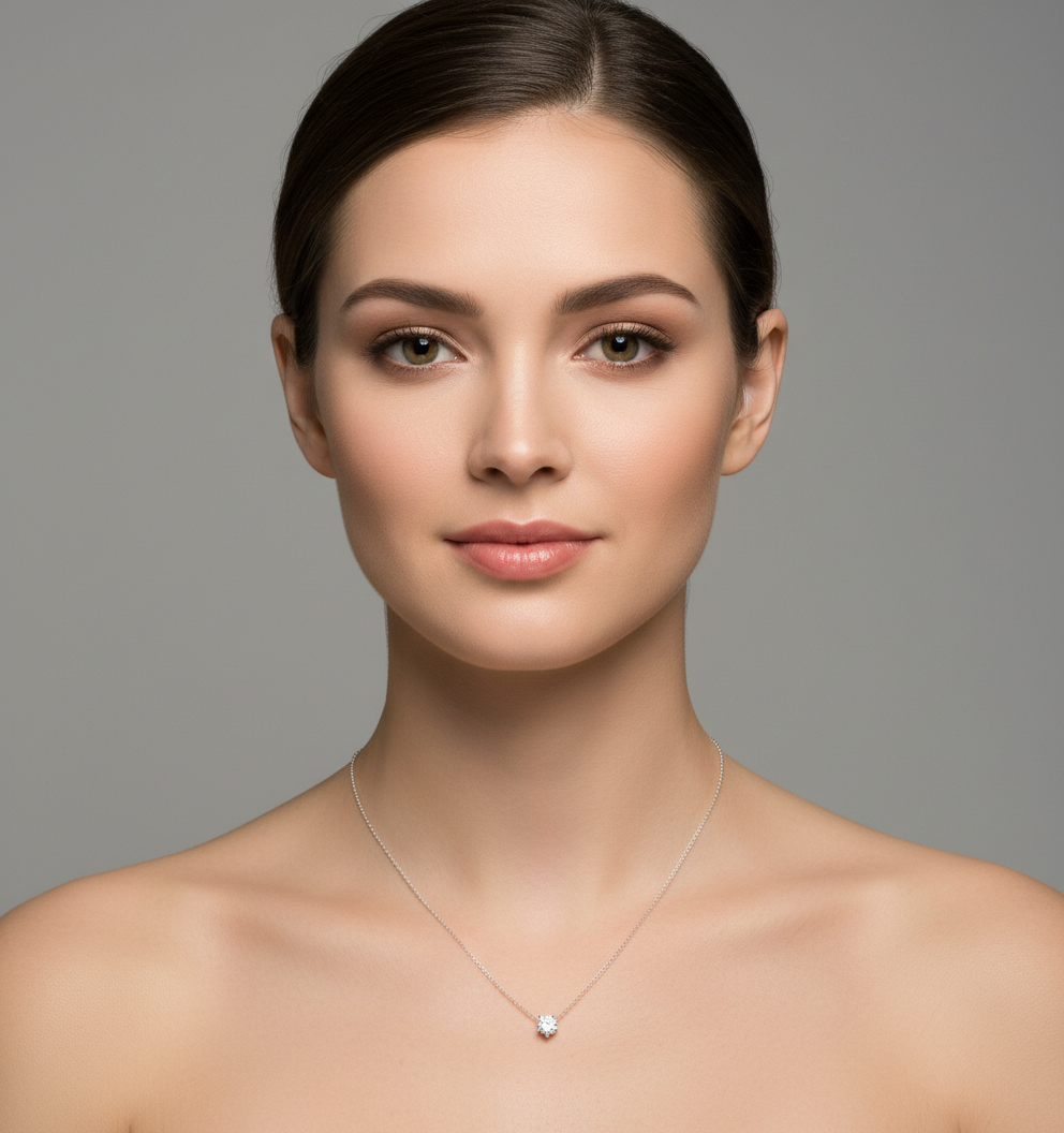 Cubic Zirconia Solitaire  Necklace - Tokash